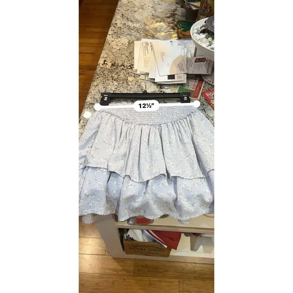 Hollister Womens Juniors Floral Skort Ultra High Rise Pleated Size MEDIUM EUC!